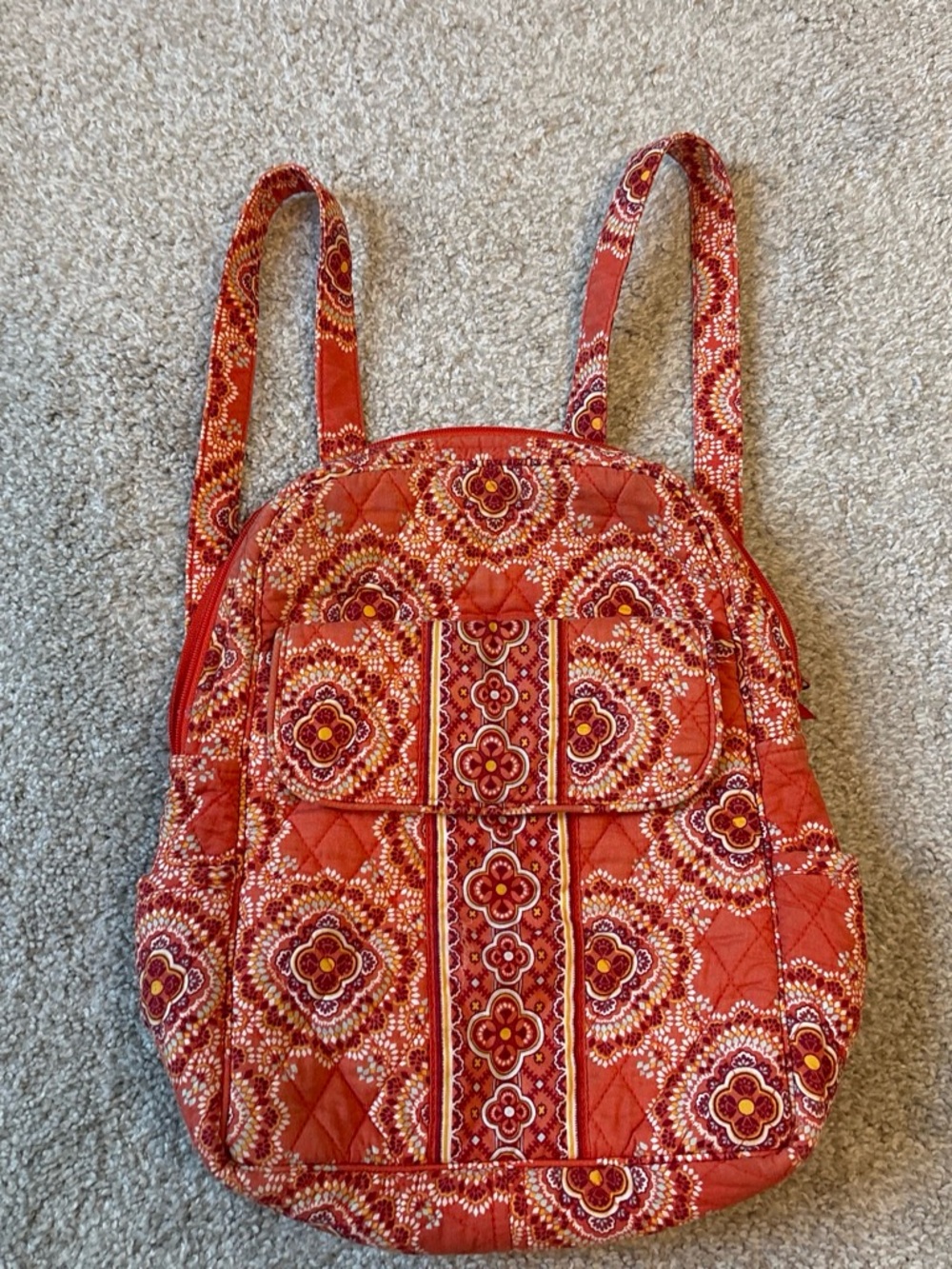 Vera Bradley Red Quilted Floral Backpack